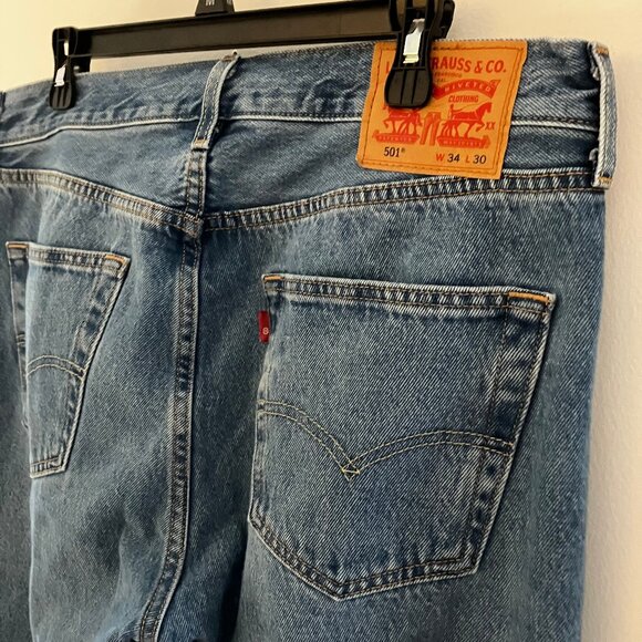 Men's Levi's 501 Blue Jeans 34 x 30 NWOT - Picture 7 of 8